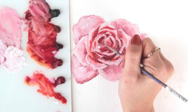Cómo pintar una rosa